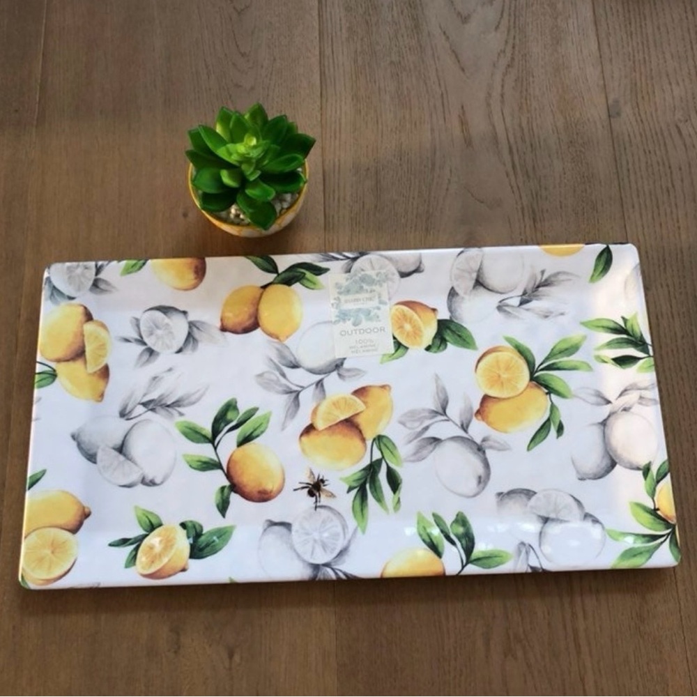 Shabby Chic Farmhouse Lemon Serving Dish Tray